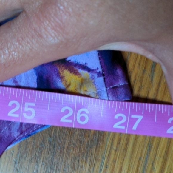 Worthington Medium Purple & Blue Floral Top w/ Synched Waist - Picture 11 of 12